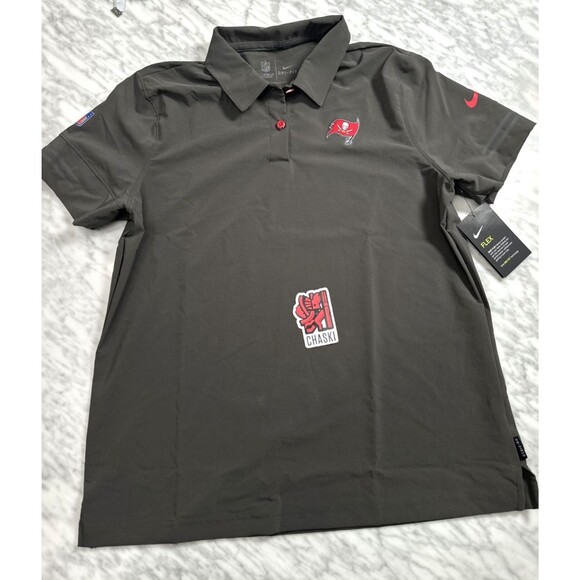 Nike NFL Tampa Bay Buccaneers Short Sleeve Polo Gray CW7431-211 Women large NEW - Picture 1 of 7